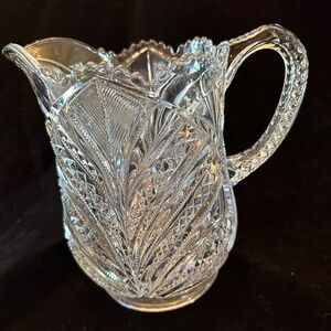 Antique EAPG Bonair Palm Leaf 7.5" Pitcher Higbee Glass